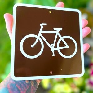 Bicycle Bike Trail Parks & Recreational Metal Sign 6”x6”